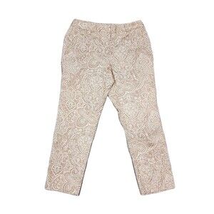 Charter Club Classic Fit Paisley Print Capri Beige Women's Pants Sizes 10 Petite
